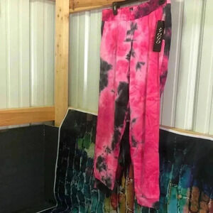 VOGO pants with pockets size large fuchsia and black tie dye